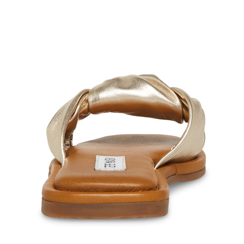 Gold Steve Madden Tatiana Women's Slides | PH 8201XJW